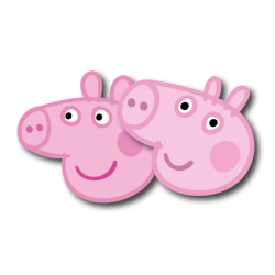 6 MASQUES EN CARTON PEPPA PIG ROSE