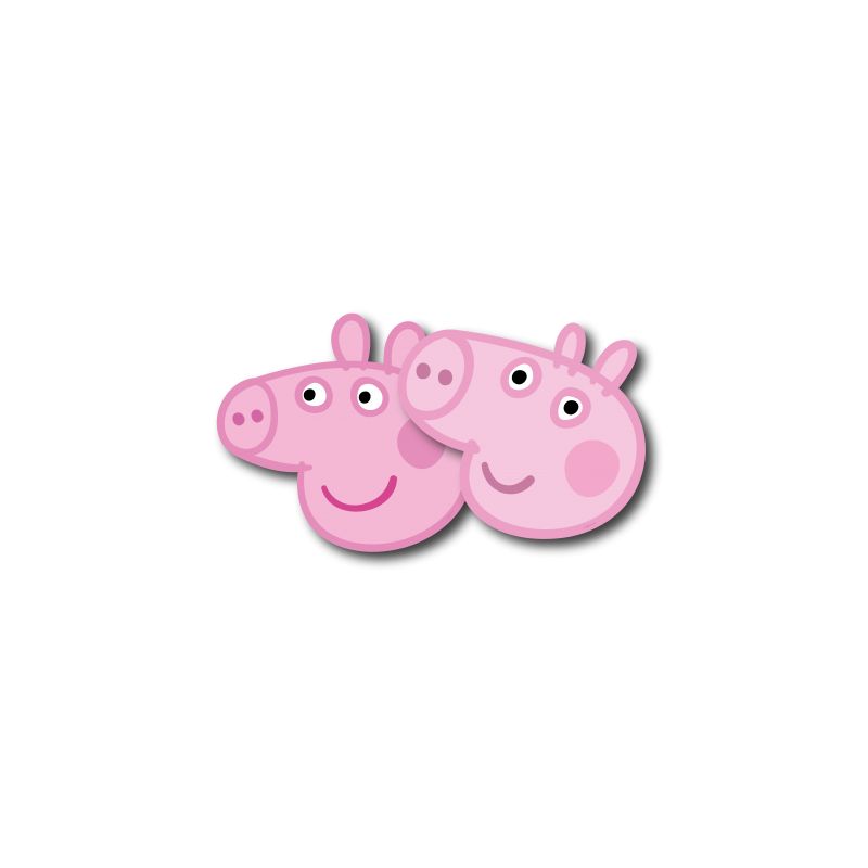 6 MASQUES EN CARTON PEPPA PIG ROSE