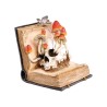 LIVRE DE SORTILEGES TETE DE MORT ET CHAMPIGNONS 17CM X 17CM X 19CM