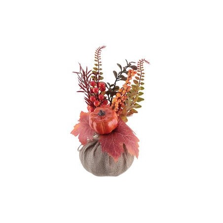 DECORATION COMPOSITION AUTOMNALE ORANGE DIAMETRE 11 X 27 CM