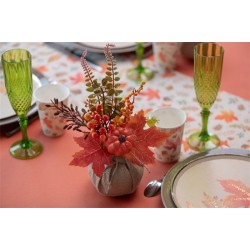 DECORATION COMPOSITION AUTOMNALE ORANGE DIAMETRE 11 X 27 CM