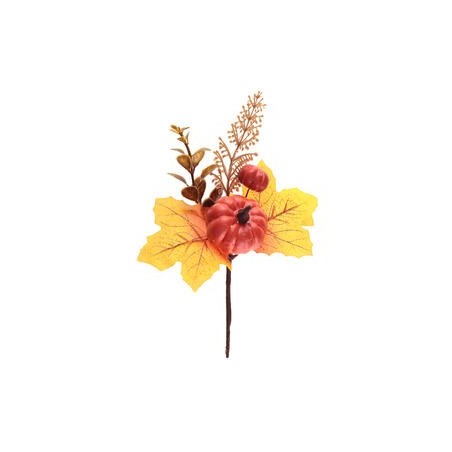 DECORATION  BRANCHE AUTOMNALE ORANGE 16 X 23 CM