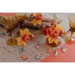 DECORATION  BRANCHE AUTOMNALE ORANGE 16 X 23 CM