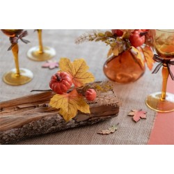 DECORATION  BRANCHE AUTOMNALE ORANGE 16 X 23 CM