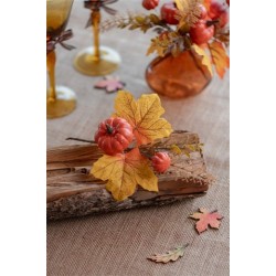 DECORATION  BRANCHE AUTOMNALE ORANGE 16 X 23 CM