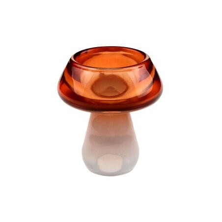 PORTE BOUGIE CHAMPIGNON DIAMETRE 6.5 CM X 9 CM  ORANGE