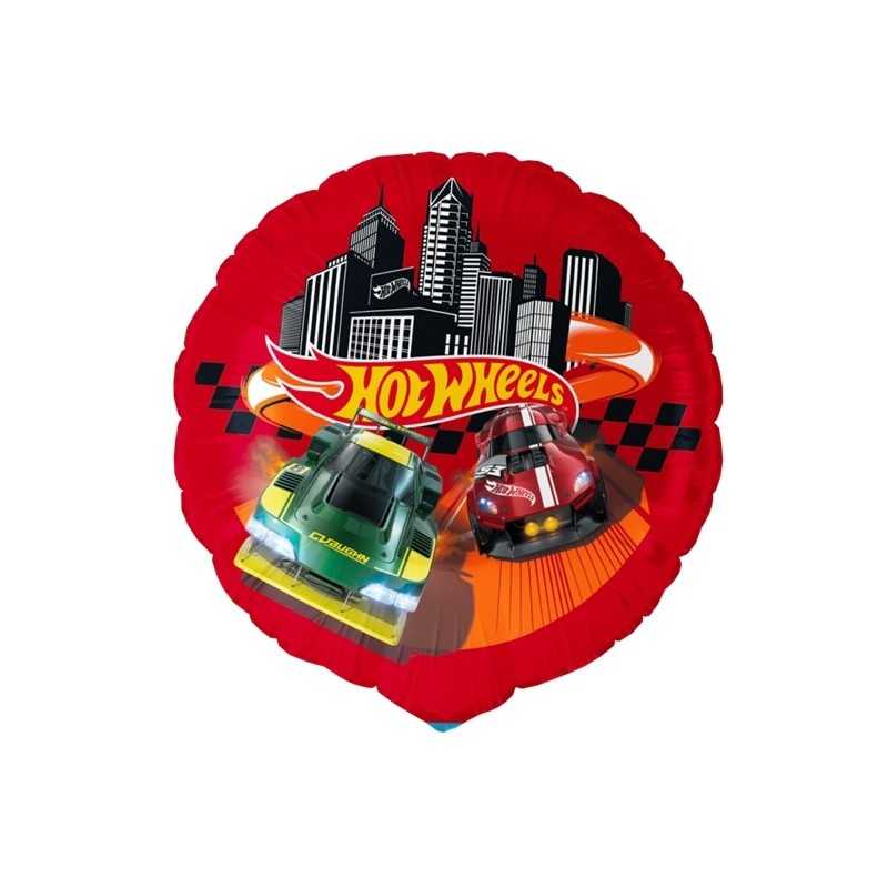 BALLON METALLIQUE ROND HOT WHEELS 45 CM 