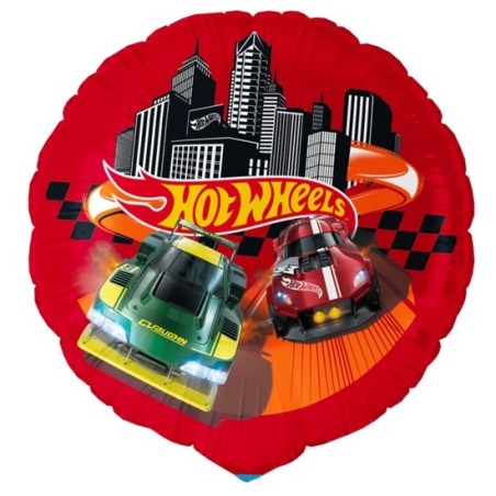 BALLON METALLIQUE ROND HOT WHEELS 45 CM 