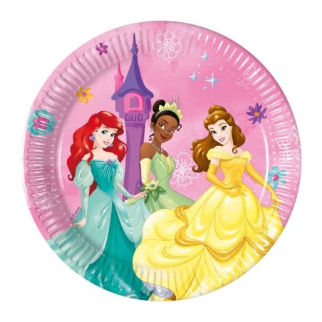 8 ASSIETTES CARTON PRINCESSES DISNEY 18 CM