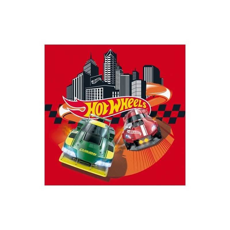 20 SERVIETTES EN PAPIER HOT WHEELS 33 X 33 CM