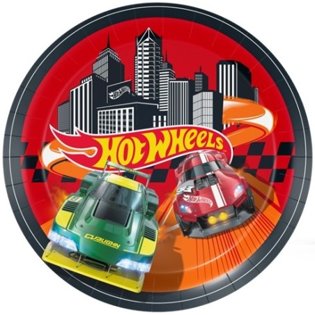 8 ASSIETTES EN CARTON HOT WHEELS 23 CM