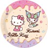 8 ASSIETTES EN CARTON COMPOSTABLE HELLO KITTY KUROMI 23 CM 8 ASSIETTES EN CARTON COMPOSTABLE HELLO KITTY KUROMI 23 CM