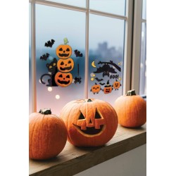 DECORATION STICKERS GEL CITROUILLE 20 X 20 CM MODEL ASSORTIS