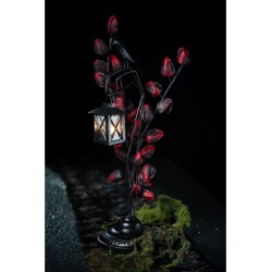 CORBEAU SUR BRANCHE METAL AVEC LANTERNE POUR BOUGIE CHAUFFE-PLAT - DIA 15.5CM X 