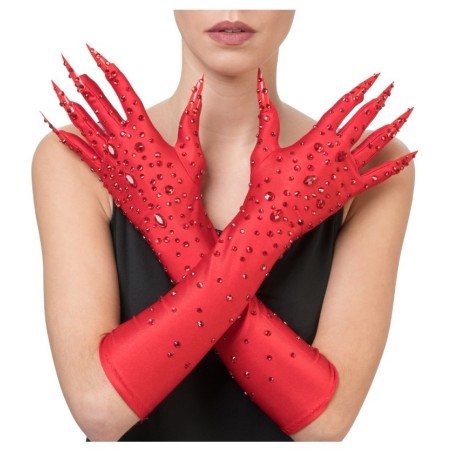  GANTS DIABLESSE DIAMONDS ROUGE 44.5CM X 9.5CM