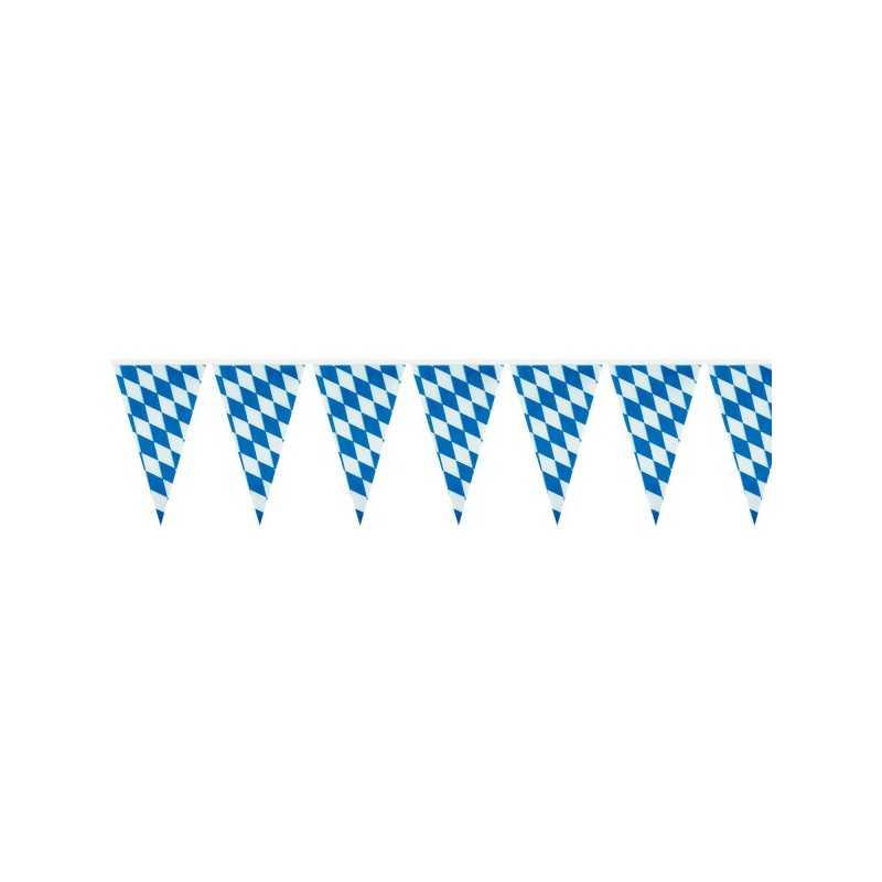 GUIRLANDE FANIONS OKTOBERFEST OU FETE DE LA BIERE BLEU ET BLANC 4 M 