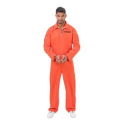 DEGUISEMENT HOMME COMBINAISON ORANGE PRISONNIER TAILLE 180 CM 