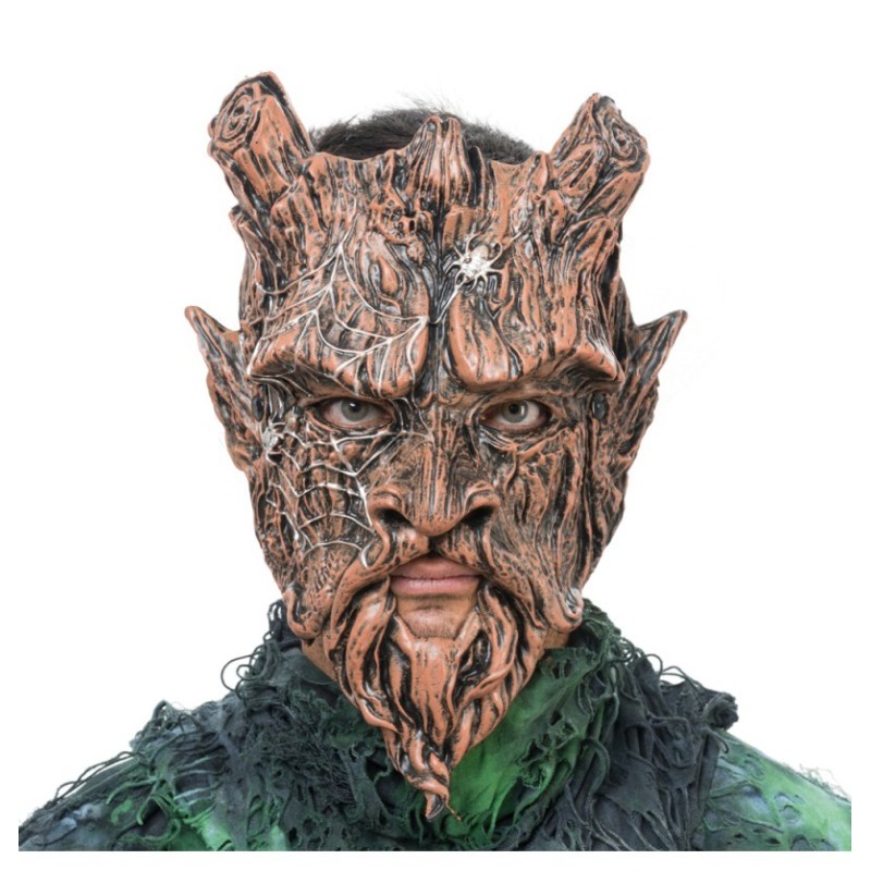 MASQUE MOUSSE SORCIER DE FORET OU TRONC D'ARBRE 27 CM X 12 CM X 31 CM  MASQUE MOUSSE SORCIER DE FORET OU TRONC D'ARBRE 27 CM X 12 CM X 31 CM