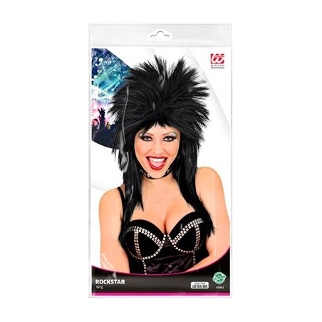 PERRUQUE MIXTE PUNK ROCKEUR OU ROCK STAR CHEVEUX NOIR