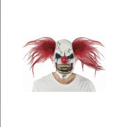 MASQUE CLOWN TERRIFIANT CHEVEUX ROUGE