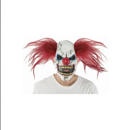 MASQUE CLOWN TERRIFIANT CHEVEUX ROUGE 