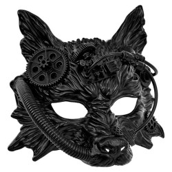 DEMI MASQUE LOUP GAROU STEAMPUNK NOIR