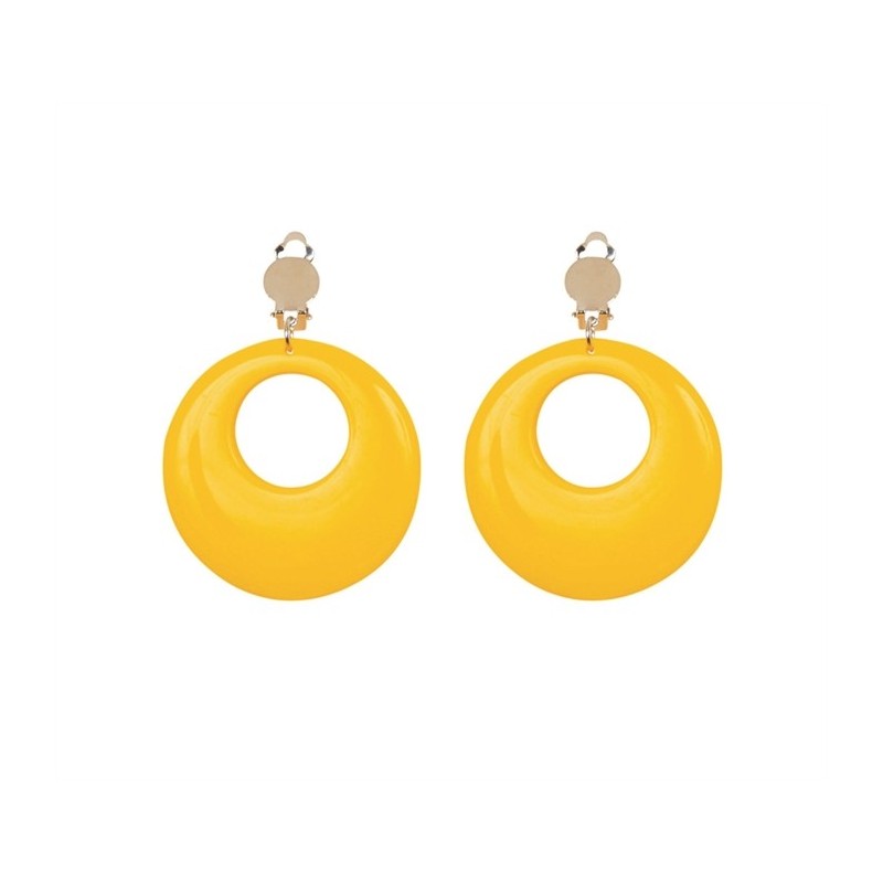 BOUCLES D'OREILLES JAUNE FLUO  BOUCLES D'OREILLES JAUNE FLUO