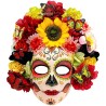 MASQUE DIA DE LOS MUERTOS AVEC TOURNESOL ET FLEURS COLORÉES MASQUE DIA DE LOS MUERTOS AVEC TOURNESOL ET FLEURS COLORÉES