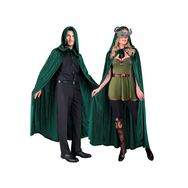 DEGUISEMENT CAPE A CAPUCHE VERTE VELOURS 140 CM DEGUISEMENT CAPE A CAPUCHE VERTE VELOURS 140 CM