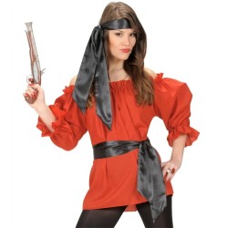 BANDEAU FOULARD  NOIR SATIN 