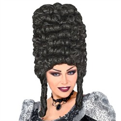 PERRUQUE GOTHIQUE MARQUISE NOIRE EXTRA HAUTE