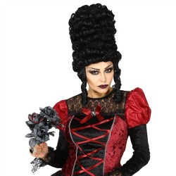 PERRUQUE GOTHIQUE MARQUISE NOIRE EXTRA HAUTE
