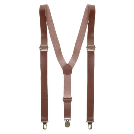 BRETELLE SIMILI CUIR MARRON