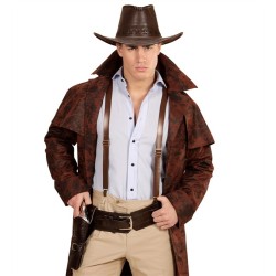 BRETELLE SIMILI CUIR MARRON