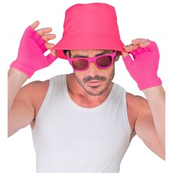 GANTS SANS DOIGT OU MITAINES ROSE FLUO