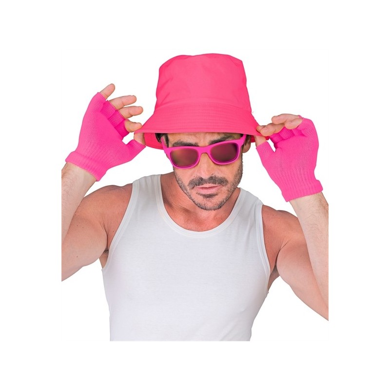 GANTS SANS DOIGT OU MITAINES ROSE FLUO  GANTS SANS DOIGT OU MITAINES ROSE FLUO