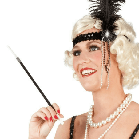 FUME-CIGARETTE CHARLESTON NOIR - 34 CM