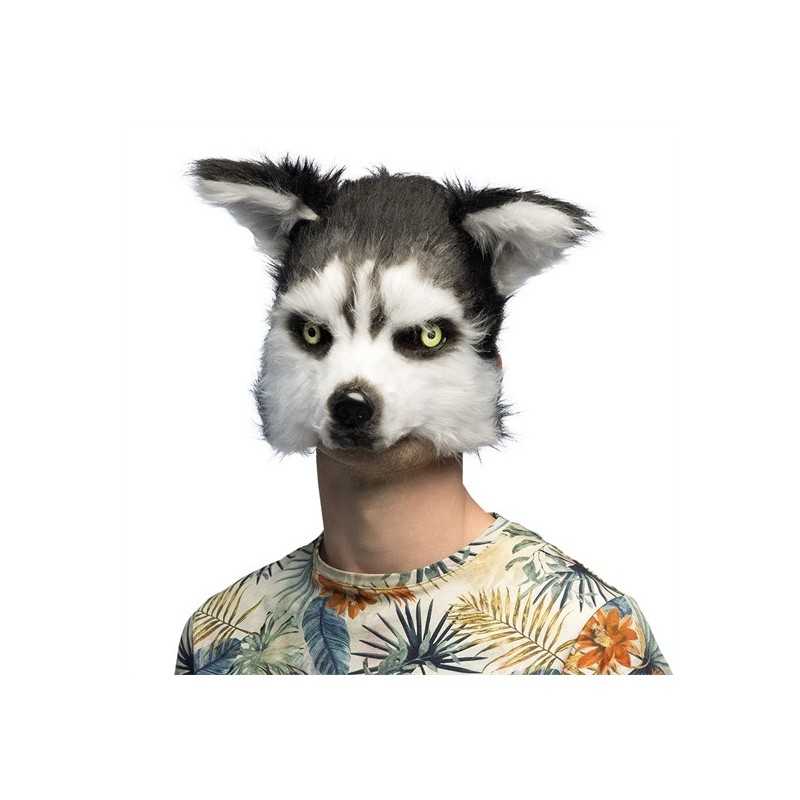 DEMI-MASQUE PELUCHE CHIEN HUSKY