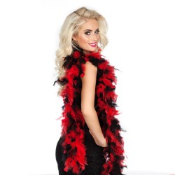 BOA PLUMES ROUGE ET NOIR 80 CM 50 G