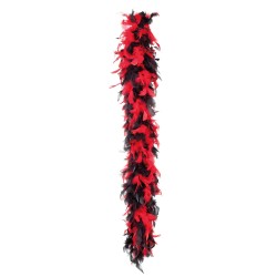 BOA PLUMES ROUGE ET NOIR 80 CM 50 G