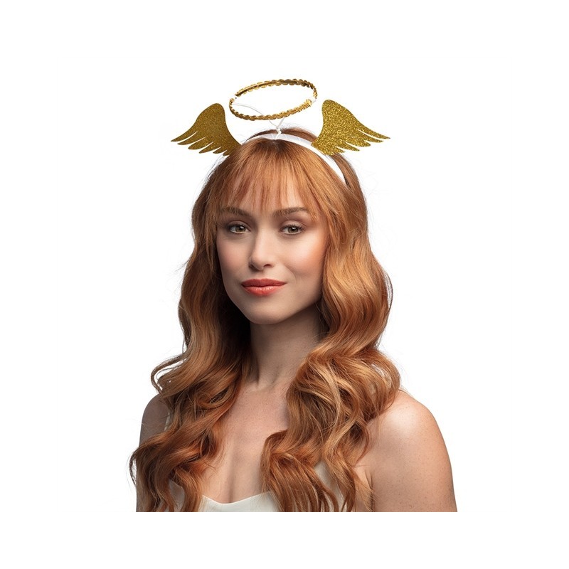 SERRE-TETE TIARE AUREOLE HALO + AILES D'ANGE OR ANGELA SERRE-TETE TIARE AUREOLE HALO + AILES D'ANGE OR ANGELA