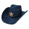 CHAPEAU WESTERNE COW BOY TENNESSE SUEDINE BLEUE ETOILE DE SHERIFF