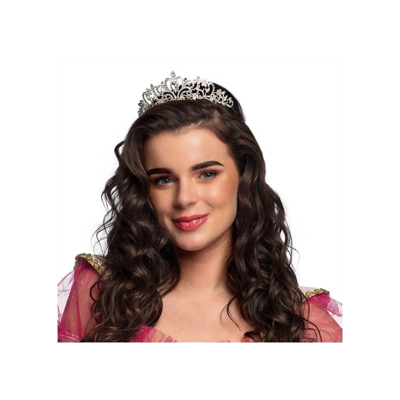 DIADEME TIARE PRINCESSE ARGENT PIERRES BRILLANTES ROYAL MARY