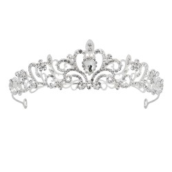 DIADEME TIARE PRINCESSE ARGENT PIERRES BRILLANTES ROYAL MARY