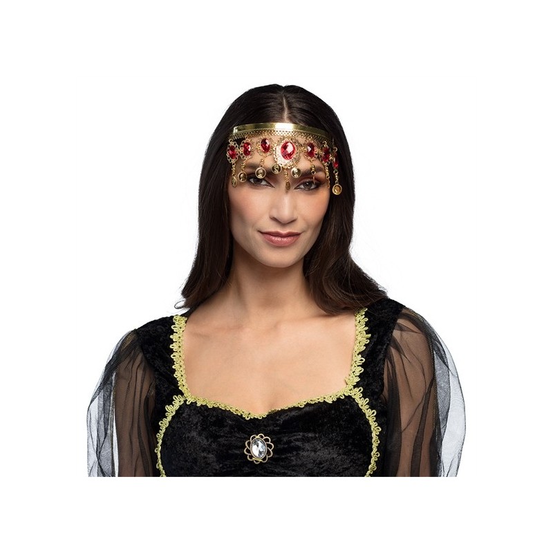 BIJOU DIADEME SERRE TETE DANSEUSE ORIENTALE ADULTE METAL OR PIERRES ROUGES BIJOU DIADEME SERRE TETE DANSEUSE ORIENTALE ADULTE METAL OR PIERRES ROUGES