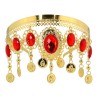 BIJOU DIADEME SERRE TETE DANSEUSE ORIENTALE ADULTE METAL OR PIERRES ROUGES BIJOU DIADEME SERRE TETE DANSEUSE ORIENTALE ADULTE METAL OR PIERRES ROUGES