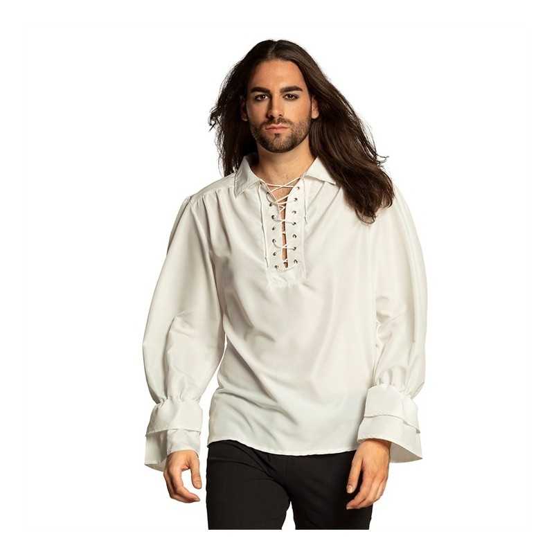 DEGUISEMENT CHEMISE PIRATE OU MEDIEVALE BLANCHE TAILLE XL
