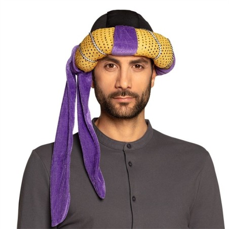 CHAPEAU OU TURBAN SULTAN OMAR OR ET VIOLET 