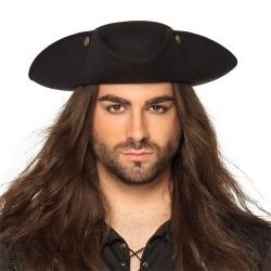 CHAPEAU TRICORNE PIRATE AMIRAL WILLIAM NOIR
