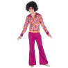 DEGUISEMENT HOMME HIPPIE GROOVE TAILLE M-L CHEMISE FLEURS PANTALON VIOLET DEGUISEMENT HOMME HIPPIE GROOVE TAILLE M-L CHEMISE FLEURS PANTALON VIOLET